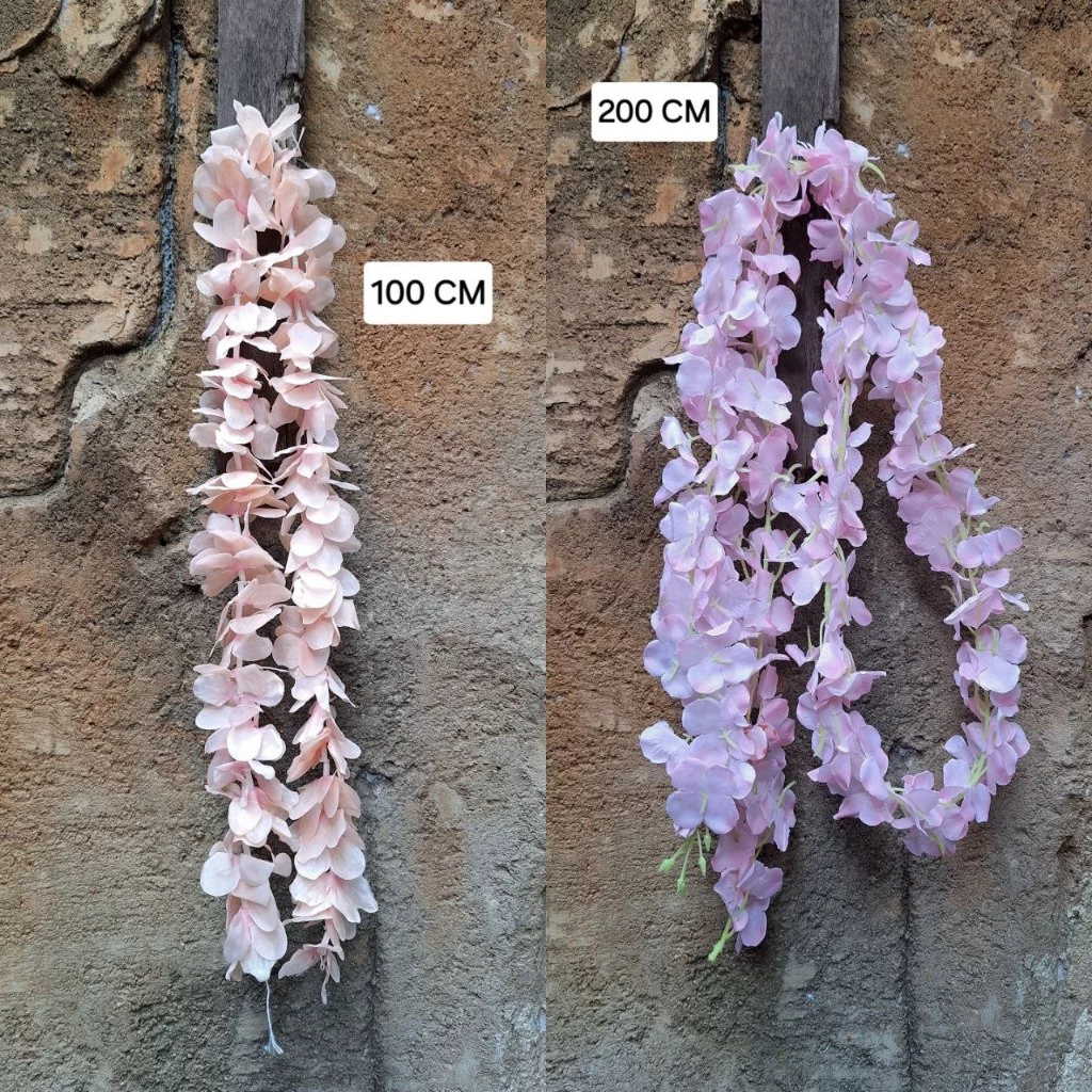 Bunga Gantung Wisteria Sulur Panjang 1m Rambat Rose Rambat Juntai Sakura Cherry Blossom Blosom - Gambar 2