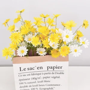 unga Daisy Blossom Aster Artificial Tanaman Hias Daisi Krisan Persia Daun Matahari Palsu Plastik