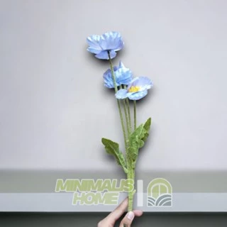 Bunga Poppy Plastik Daisy Tanaman Krisan Hias Dekorasi Minimalis Home - Gambar 2