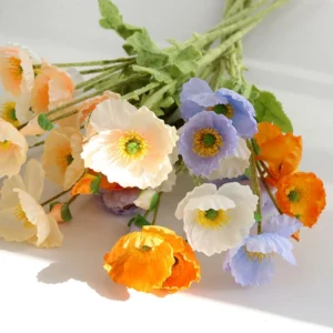 Bunga Poppy Plastik Daisy Tanaman Krisan Hias Dekorasi Minimalis Home