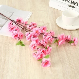 Bunga Cherry Blossom Tangkai Plastik Daun Sakura Artificial Wedding Backdrop Wisteria Rambat Juntai - Gambar 3