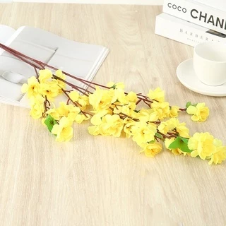 Bunga Cherry Blossom Tangkai Plastik Daun Sakura Artificial Wedding Backdrop Wisteria Rambat Juntai - Gambar 2