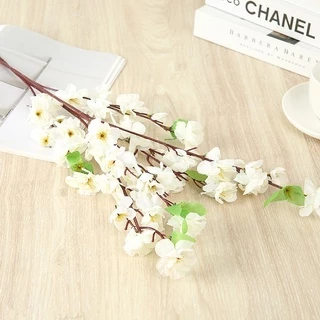 Bunga Cherry Blossom Tangkai Plastik Daun Sakura Artificial Wedding Backdrop Wisteria Rambat Juntai - Gambar 4