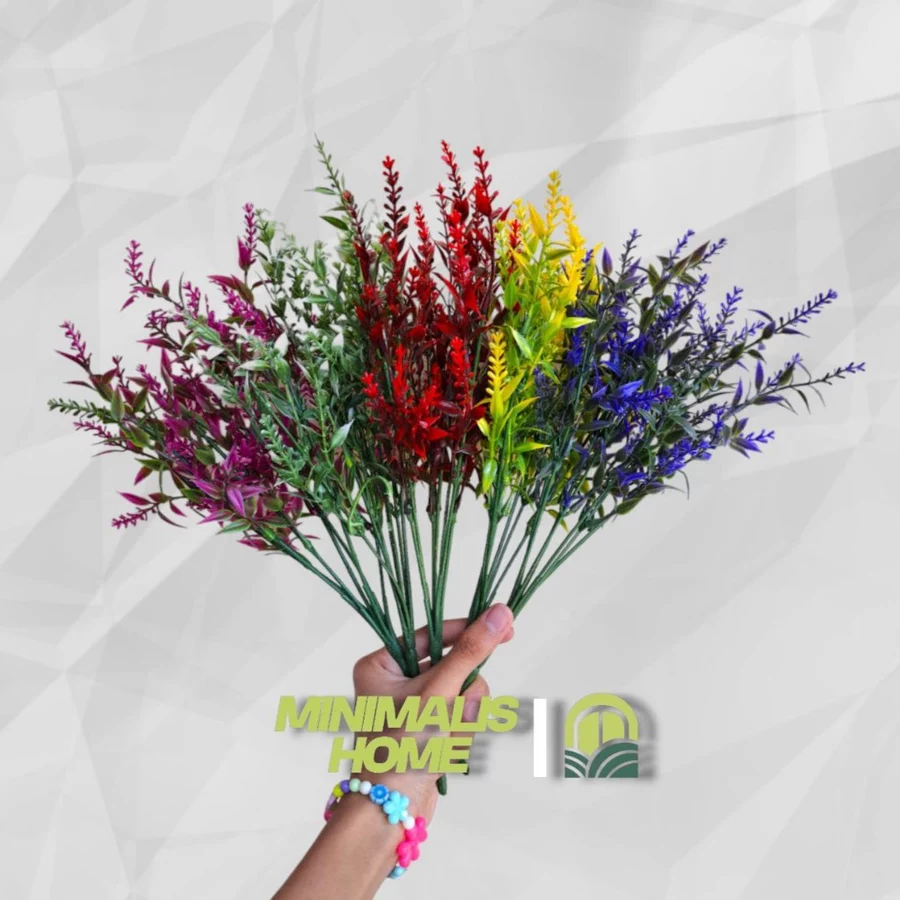 Bunga Gandum Lavender 7 Cabang Bunga Hias Artificial Minimalis Home