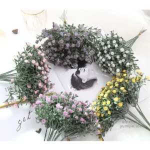 Bunga Moss Mini Plastik Daun Bulat Bunga Full of Star Artificial