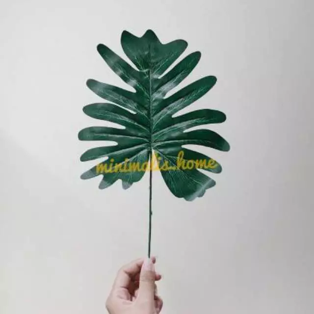 Daun Philodendron Monstera Daun Hias Artificial - Gambar 2