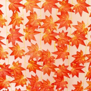 Daun Rambat Besar Maple Plastik Dekorasi Dinding Daun Bintang Orange Bunga Mapple Artifisial Hiasan