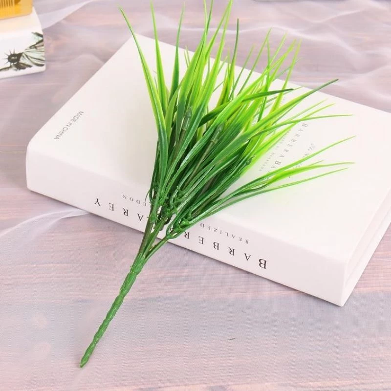 Bunga Rumput Hias Plastik Ilalang Daun Padi Lebar Artificial Asparagus Monstera Minimalis Home - Gambar 2