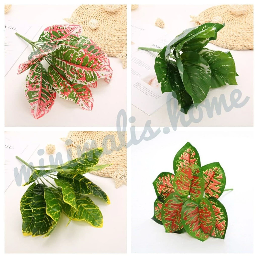 Tanaman Hias Artificial Tanpa Pot Daun Monstera Plastik Aglonema Rambat Bunga Palsu Dekorasi Hijang