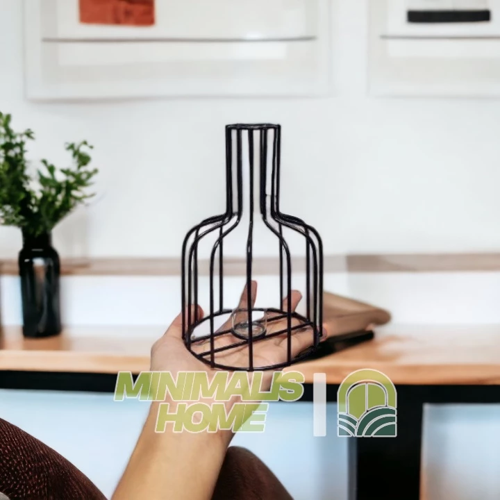 Vas Besi Meja Untuk Kantor Bunga Artificial Vas Dinding Belajar Tabung Minimalis Home