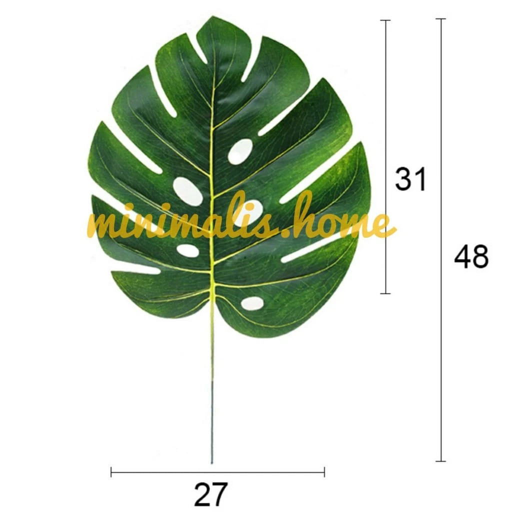 Daun Monstera Plastik Jumbo Daun Artificial - Gambar 3
