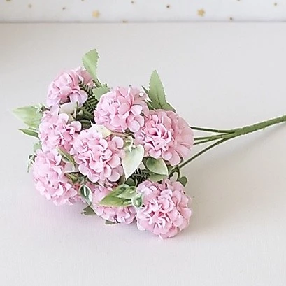 Bunga Krisan Warna Soft 6 Pom Pom Tanaman Hias Plastik Dandelion Pompom Edelweis