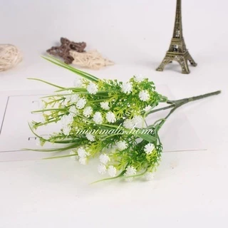Bunga Moss Kecil Artificial Baby Breath Tangkai Rumput Plastik Full Star Gipsopila Krokot Buket - Gambar 2