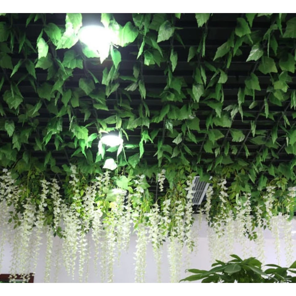 Daun Rambat Besar Sulur Panjang 2m Artificial Anggur Ivy Srigading Dekorasi Rumput Dinding - Gambar 2