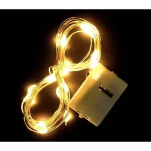Lampu LED Kawat Free Baterai Panjang 1m Warm White Hias Tumbler Dekorasi Hijang Batre Minimalis Home