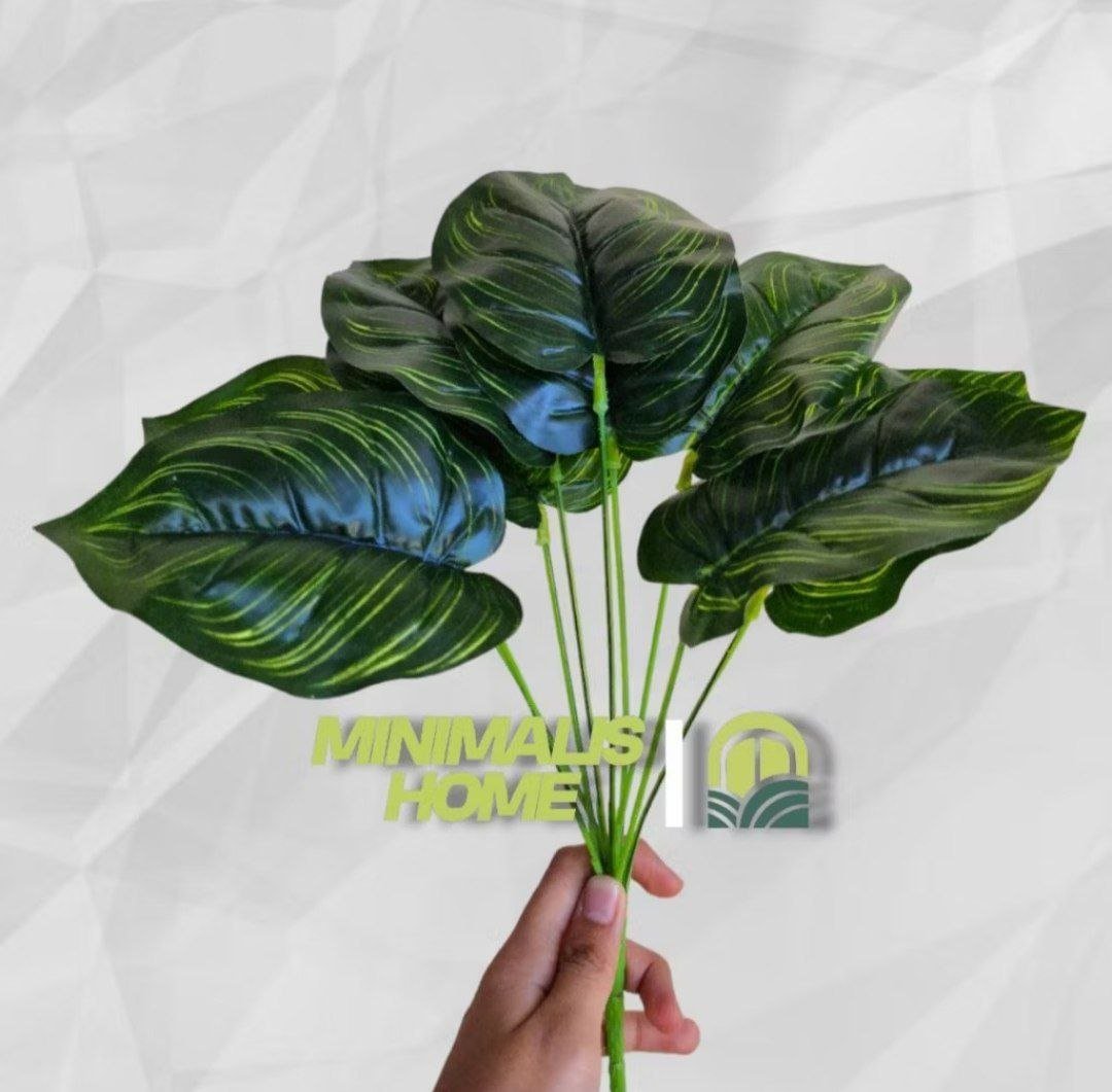 Daun Monstera Tangkai Size S Tanpa Pot Tanaman Hias Plastik Bunga Artificial Dekorasi Hijang - Gambar 2
