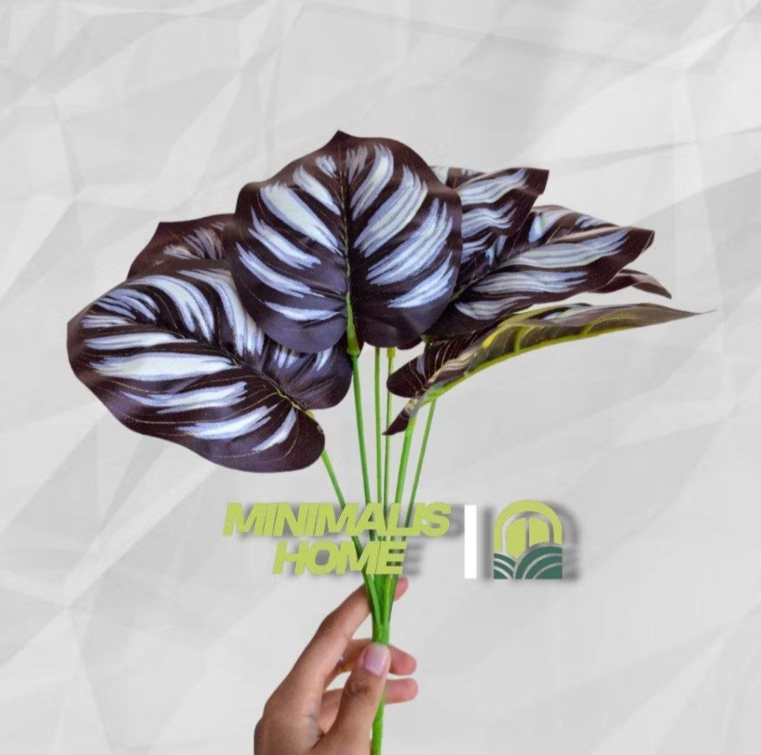Daun Monstera Tangkai Size S Tanpa Pot Tanaman Hias Plastik Bunga Artificial Dekorasi Hijang - Gambar 3