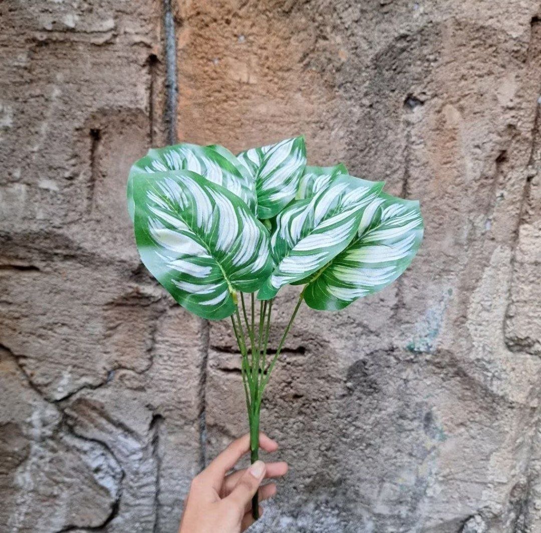 Daun Monstera Tangkai Size S Tanpa Pot Tanaman Hias Plastik Bunga Artificial Dekorasi Hijang - Gambar 5