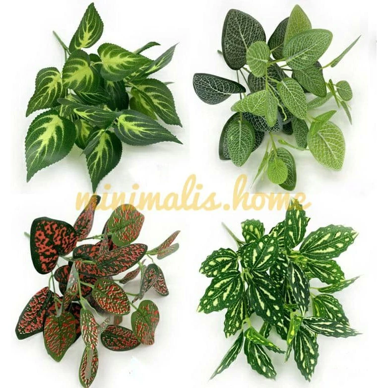 Tanaman Hias Palsu Varian B Tanpa Pot Daun Monstera Plastik Philodendron Artificial Minimalis Home - Gambar 2