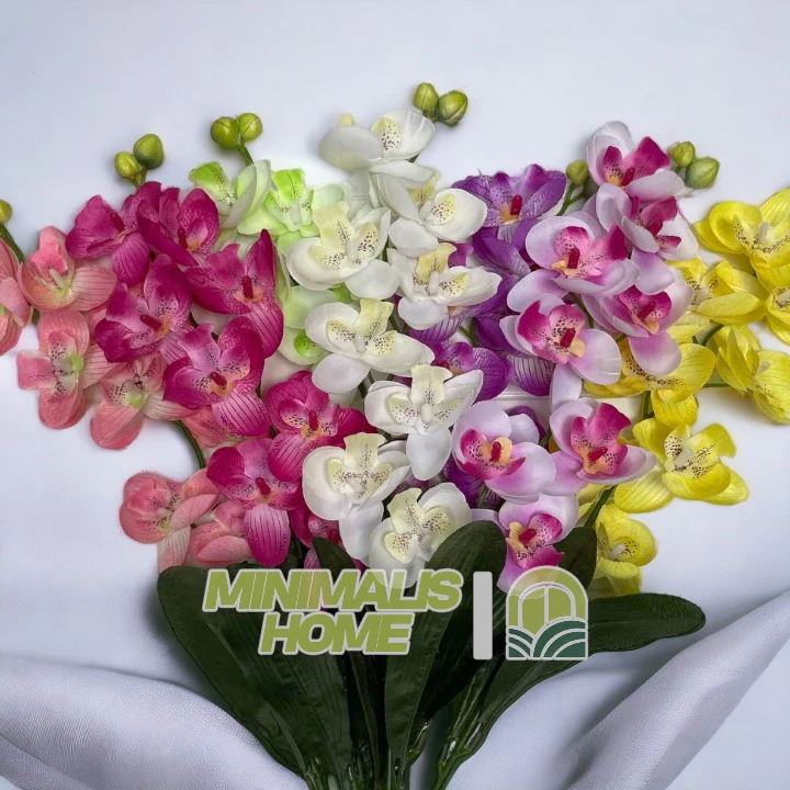 Bunga Anggrek Orchid Artificial Bunga Palsu Baby Breath