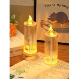 Lilin Glitter Elektrik Tinggi 16cm Dengan Baterai Led Hias Dekorasi Ruangan Minimalis Home - Gambar 3