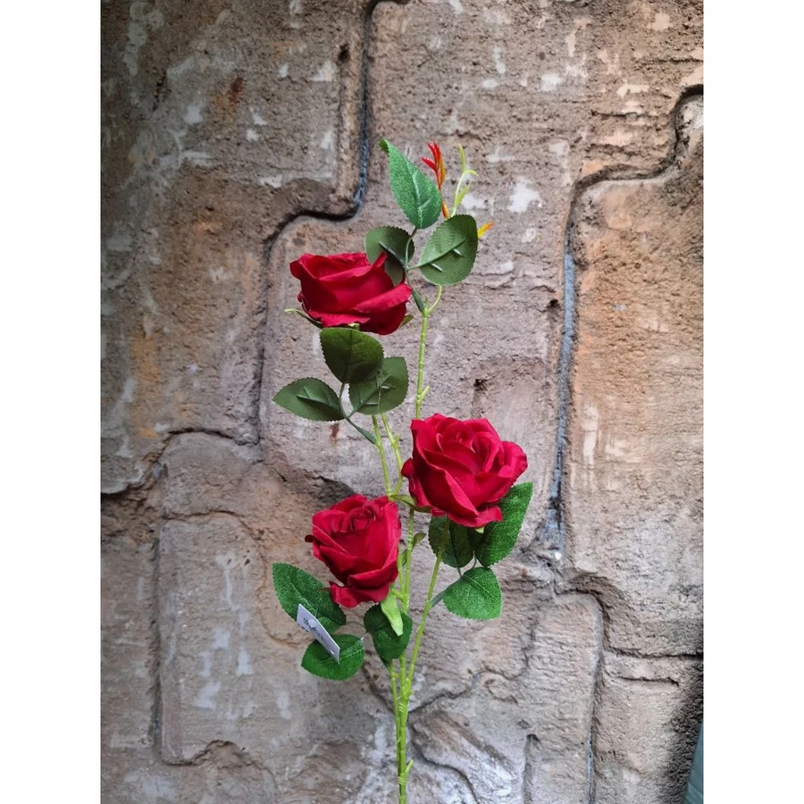 Bunga Mawar 3 Kuntum Rose Artificial Minimalis Home - Gambar 3