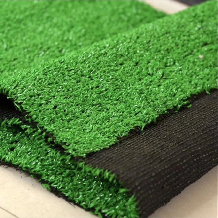 Rumput Lantai Jepang Sintetis Ukuran 100x100 Model Swiss Daun Golf Warna Hijau Panjang 2cm 3cm